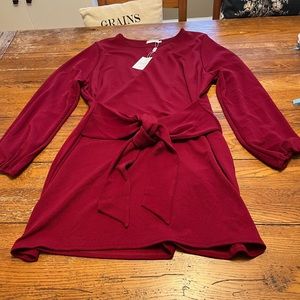 Burgundy wrap dress NWT